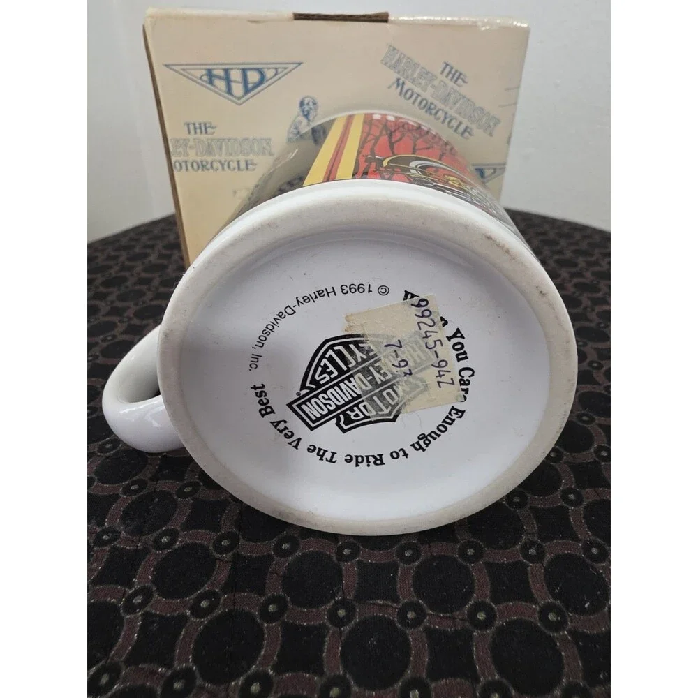 Vintage 1993 HARLEY-DAVIDSON Ceramic Coffee Mug 16oz OfficialLicensedProduct NiB